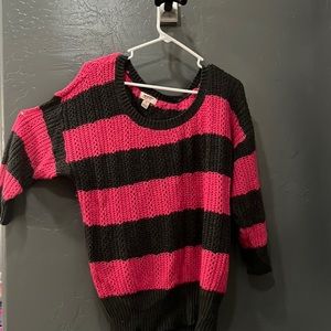 Arizona jean company striped pink and grey sweater